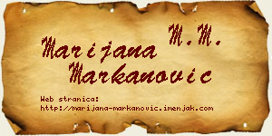 Marijana Markanović vizit kartica